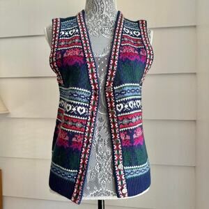 Vintage Northern Isles Fair Isle Sweater Vest Cottage Fall Boho Sweater Vest